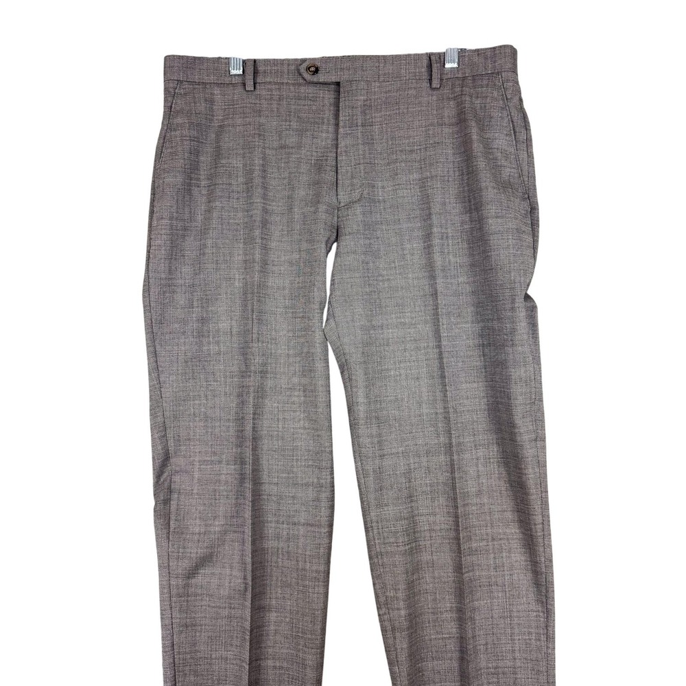Jos A Bank 1905 Dress Pants Mens 36x34 Gray Wool Stretch Flat Front Classic Fit